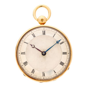 Fine French 18 carat gold keywind verge pocket watch Circa 1830