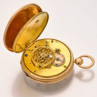 Fine French 18 carat gold keywind verge pocket watch Circa 1830
