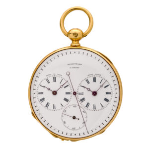 French watch with two time zones and centre seconds Circa 1860