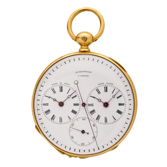 French watch with two time zones and centre seconds Circa 1860 French watch with two time zones and centre seconds Circa 1860