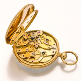 French watch with two time zones and centre seconds Circa 1860