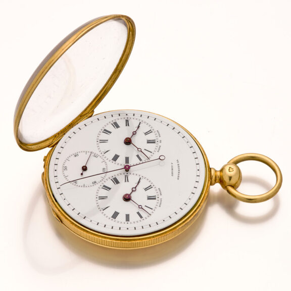 French watch with two time zones and centre seconds Circa 1860 French watch with two time zones and centre seconds Circa 1860