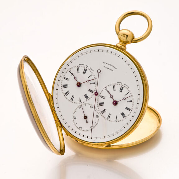French watch with two time zones and centre seconds Circa 1860 French watch with two time zones and centre seconds Circa 1860