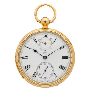 English 18K gold lever watch with power reserve Circa 1887