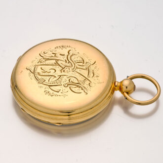 English 18K gold lever watch with power reserve Circa 1887