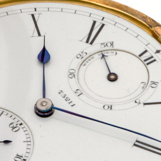 English 18K gold lever watch with power reserve Circa 1887
