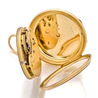 English 18K gold lever watch with power reserve Circa 1887