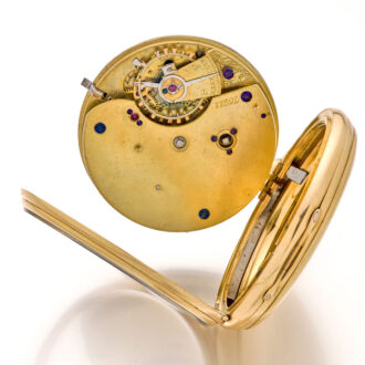 English 18K gold lever watch with power reserve Circa 1887