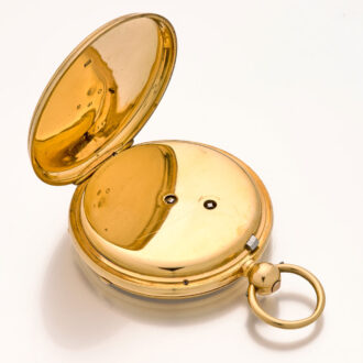 English 18K gold lever watch with power reserve Circa 1887