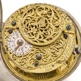 Very rare Dutch silver single-handed verge watch Circa 1730