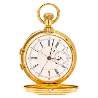 Heavy Swiss gold split-seconds full hunter chronograph Circa 1890