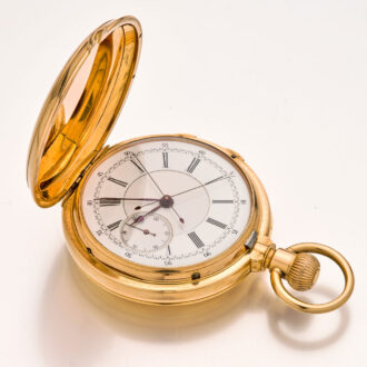 Heavy Swiss gold split-seconds full hunter chronograph Circa 1890
