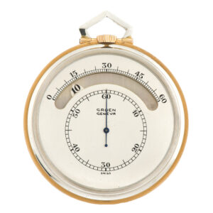 Swiss two colour gold keyless dress watch with wandering hours Circa 1925