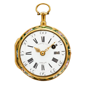 French 20k gold enamel quarter repeating watch Circa 1750