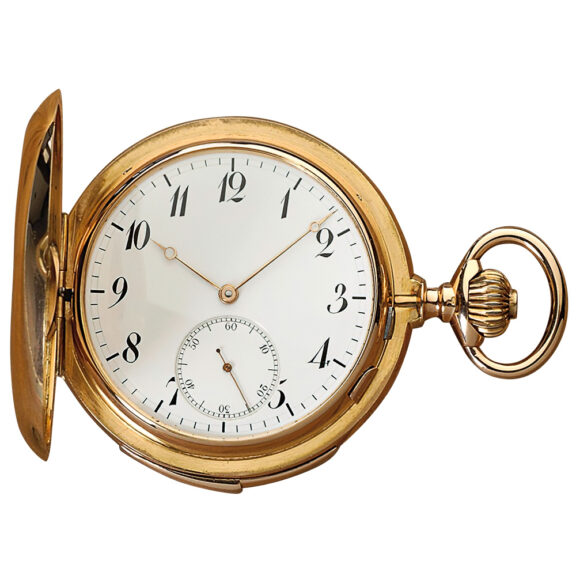 Swiss gold minute repeating carillon pocket watch Circa 1900