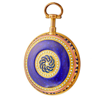 French date verge watch in gold and enamel case Circa 1780