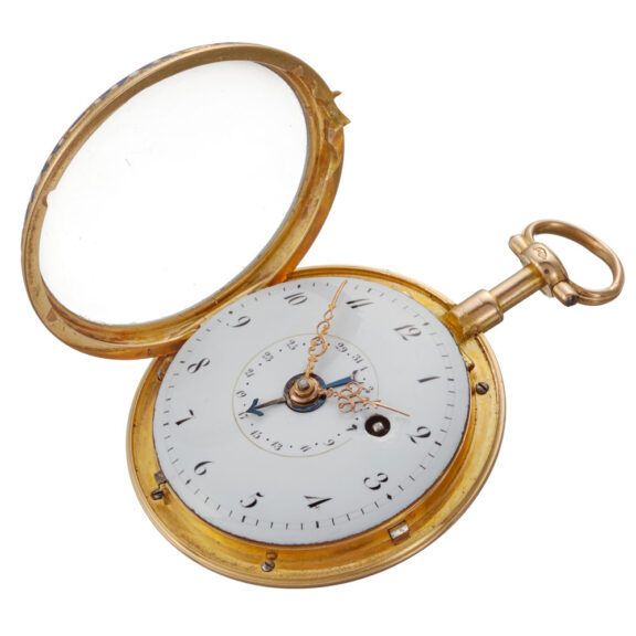 A French verge in a fine gold and enamel case Circa 1771 A French verge in a fine gold and enamel case Circa 1771