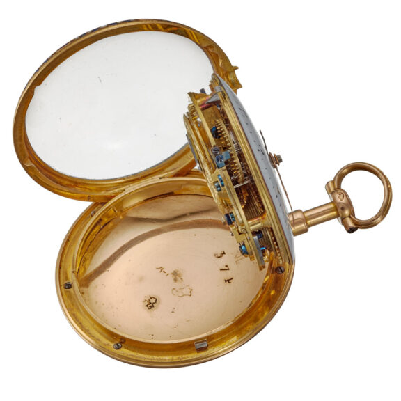 A French verge in a fine gold and enamel case Circa 1771 A French verge in a fine gold and enamel case Circa 1771