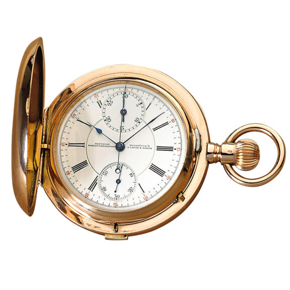 German gold hunting cased lever chronograph Circa 1908