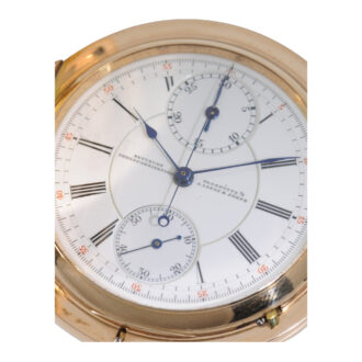 German gold watch with chronograph and counter Circa 1908