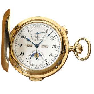 German chronograph with calendar and moon phases Circa 1900 German chronograph with calendar and moon phases Circa 1900