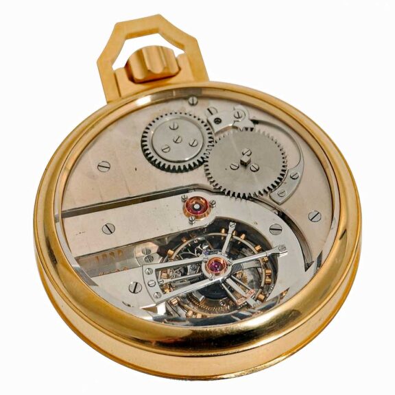 Important Swiss gold one minute tourbillon watch Circa 1950 Important Swiss gold one minute tourbillon watch Circa 1950