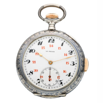 Swiss rare niello silver quarter repeating pocket watch Circa 1914