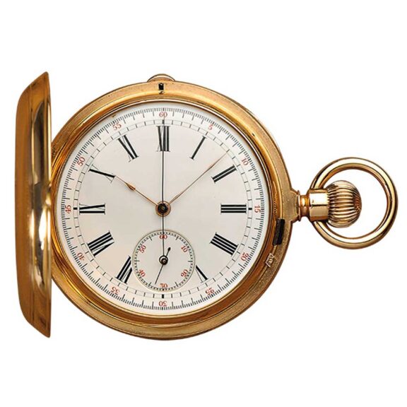 Swiss heavy gold hunting cased chronometer Circa 1895