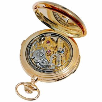 Swiss gold hunting cased quarter repeating lever Circa 1880