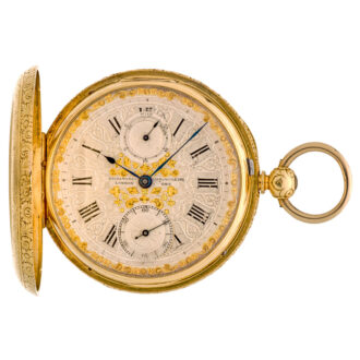 Heavy English gold chronometer watch with power reserve Circa 1862