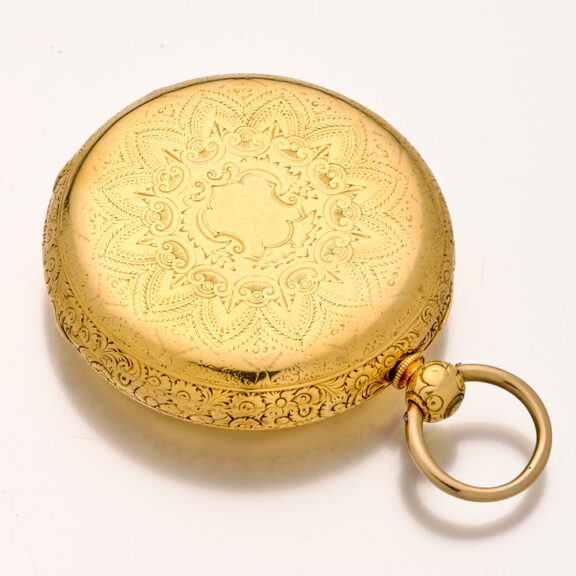 Heavy English gold chronometer watch with power reserve Circa 1862 Heavy English gold chronometer watch with power reserve Circa 1862