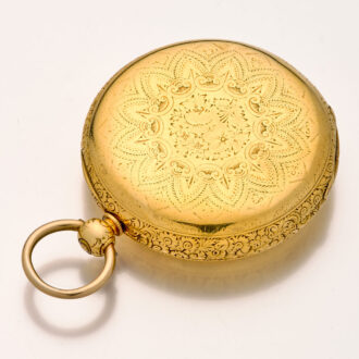 Heavy English gold chronometer watch with power reserve Circa 1862