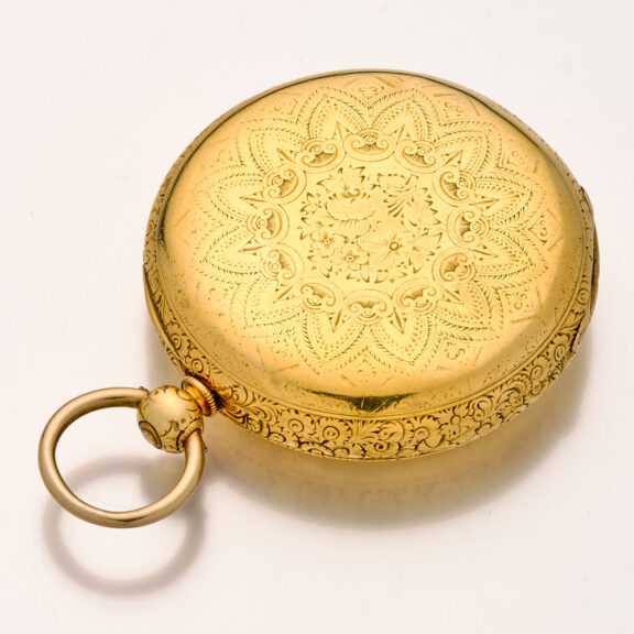 Heavy English gold chronometer watch with power reserve Circa 1862 Heavy English gold chronometer watch with power reserve Circa 1862