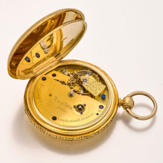 Heavy English gold chronometer watch with power reserve Circa 1862
