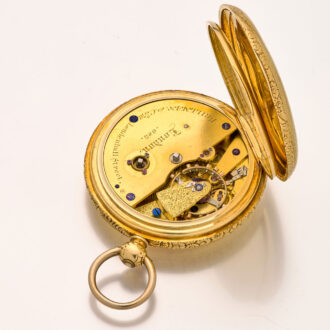 Heavy English gold chronometer watch with power reserve Circa 1862