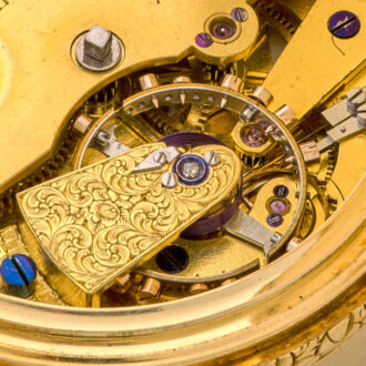 Heavy English gold chronometer watch with power reserve Circa 1862