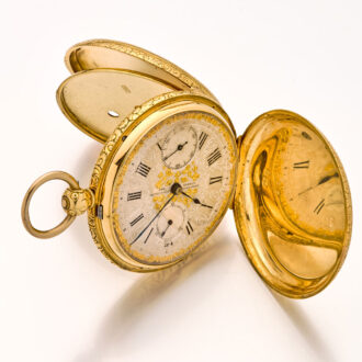 Heavy English gold chronometer watch with power reserve Circa 1862