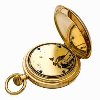 Swiss 18K gold hunting cased complicated watch Circa 1900