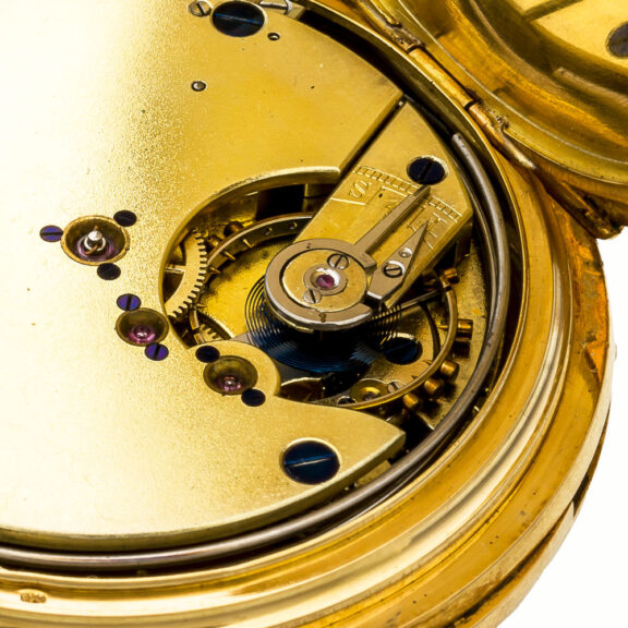 Swiss 18K gold hunting cased complicated watch Circa 1900 Swiss 18K gold hunting cased complicated watch Circa 1900