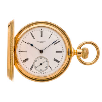 Heavy German 18K gold hunting cased lever pocket watch Circa 1890