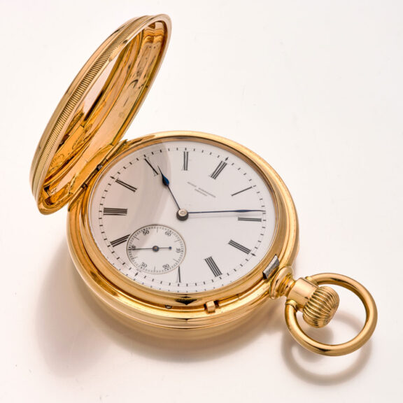 Heavy German 18K gold hunting cased lever pocket watch Circa 1890 Heavy German 18K gold hunting cased lever pocket watch Circa 1890