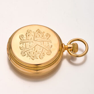 Heavy German 18K gold hunting cased lever pocket watch Circa 1890