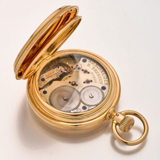 Heavy German 18K gold hunting cased lever pocket watch Circa 1890