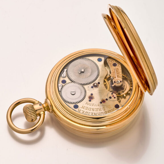 Heavy German 18K gold hunting cased lever pocket watch Circa 1890 Heavy German 18K gold hunting cased lever pocket watch Circa 1890
