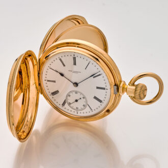 Heavy German 18K gold hunting cased lever pocket watch Circa 1890