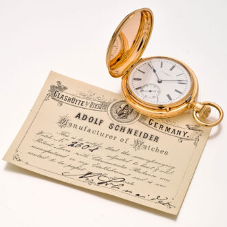 Heavy German 18K gold hunting cased lever pocket watch Circa 1890