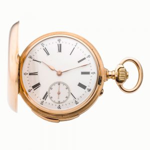 Swiss gold minute repeating keyless lever watch Circa 1910