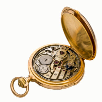 Swiss gold minute repeating keyless lever watch Circa 1910