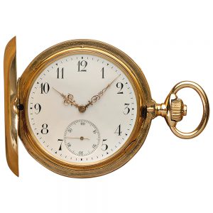 Swiss 18k gold hunting cased pocket watch Circa 1900