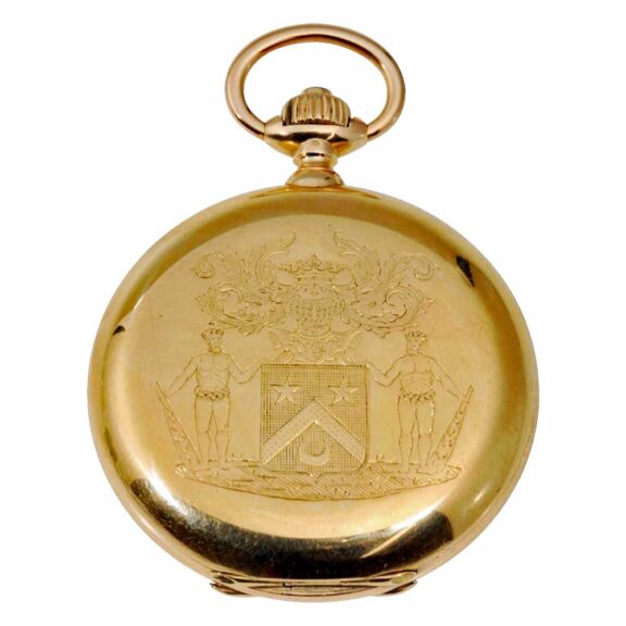 Swiss 18k gold hunting cased pocket watch Circa 1900 Swiss 18k gold hunting cased pocket watch Circa 1900